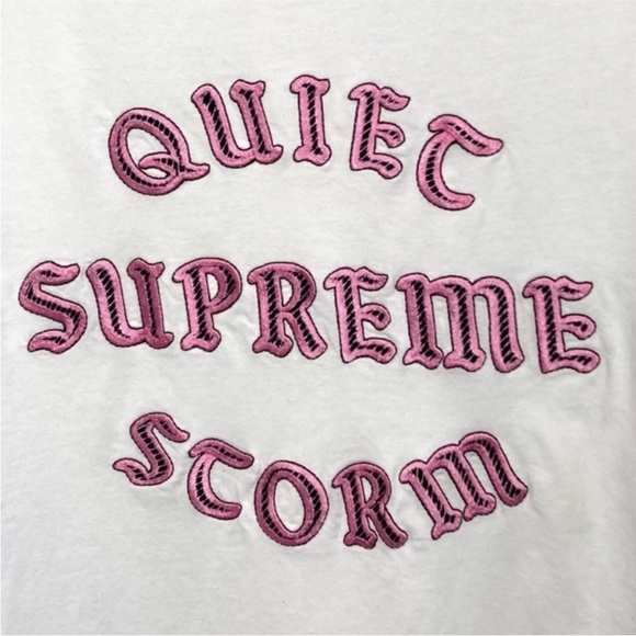 Supreme X Quiet Storm crew Short Sleeve Tee Medium  White - Picture 2 of 7